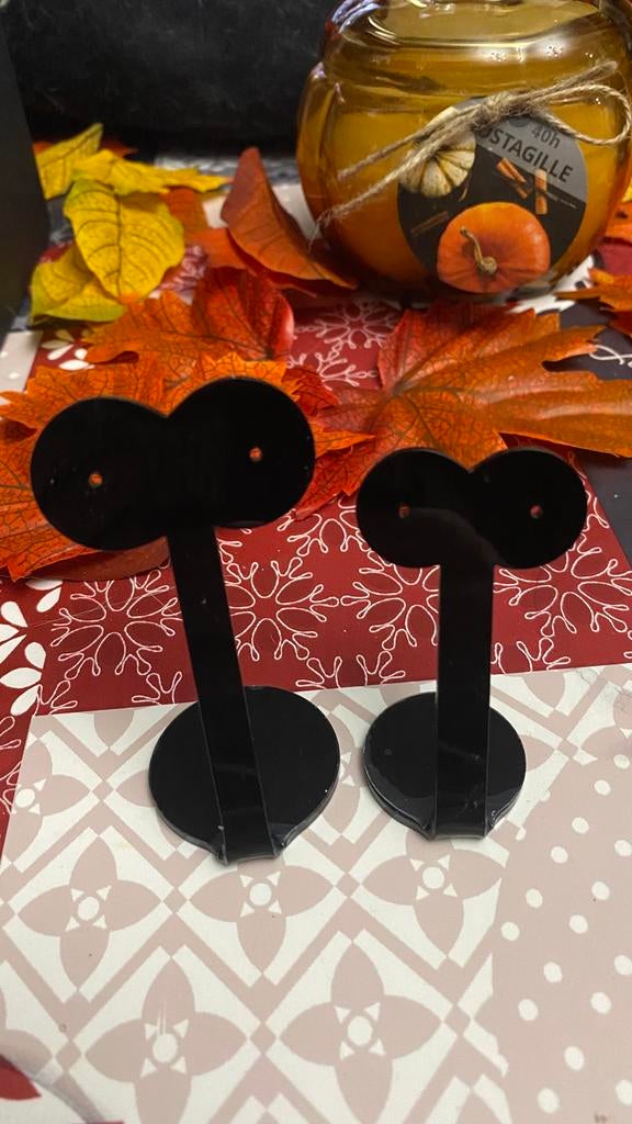 2 présentoirs pour boucles d’oreilles en acrylique noir, Enlèvement, Neuf, Noir