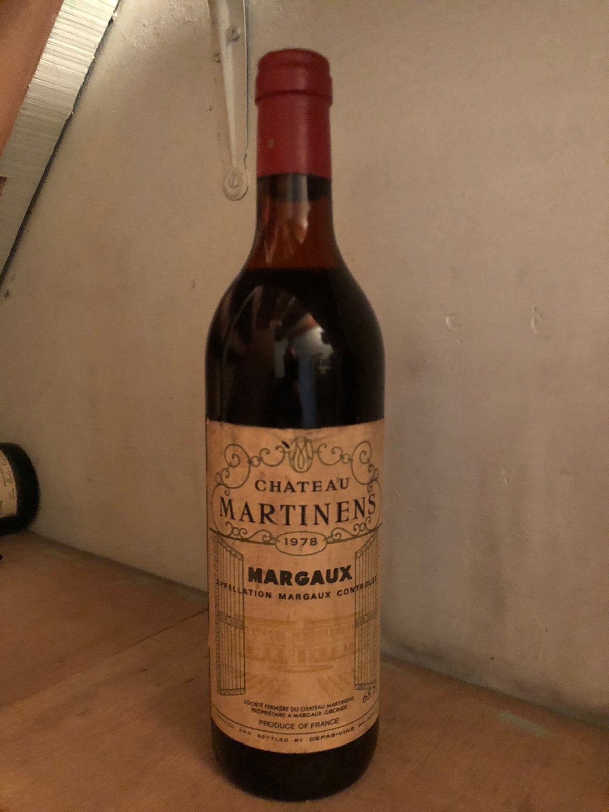 Chateau martinens margaux 1978, Ophalen of Verzenden, Zo goed als nieuw