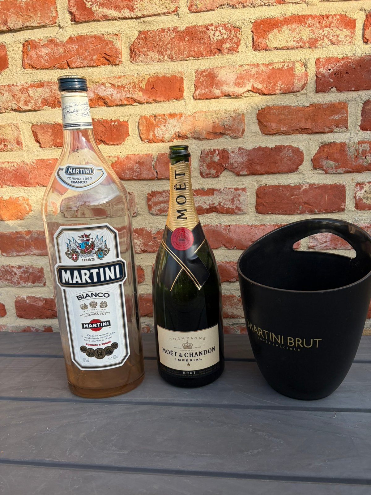 Martini Bianco/Moët & Chandon Imperial Brut/ijsemmer Martini, Collections, Enlèvement ou Envoi, Utilisé, France, Champagne