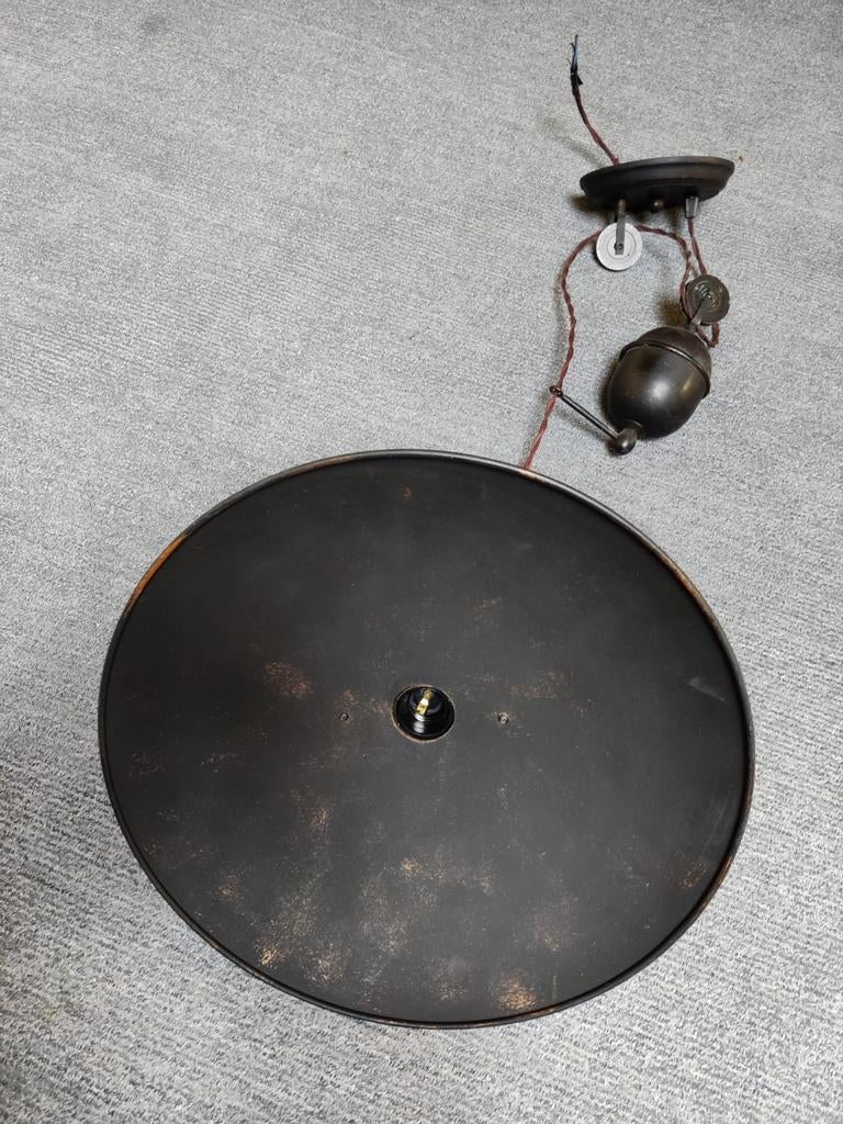 Lampe suspendue rustique avec système de poulies, Enlèvement
