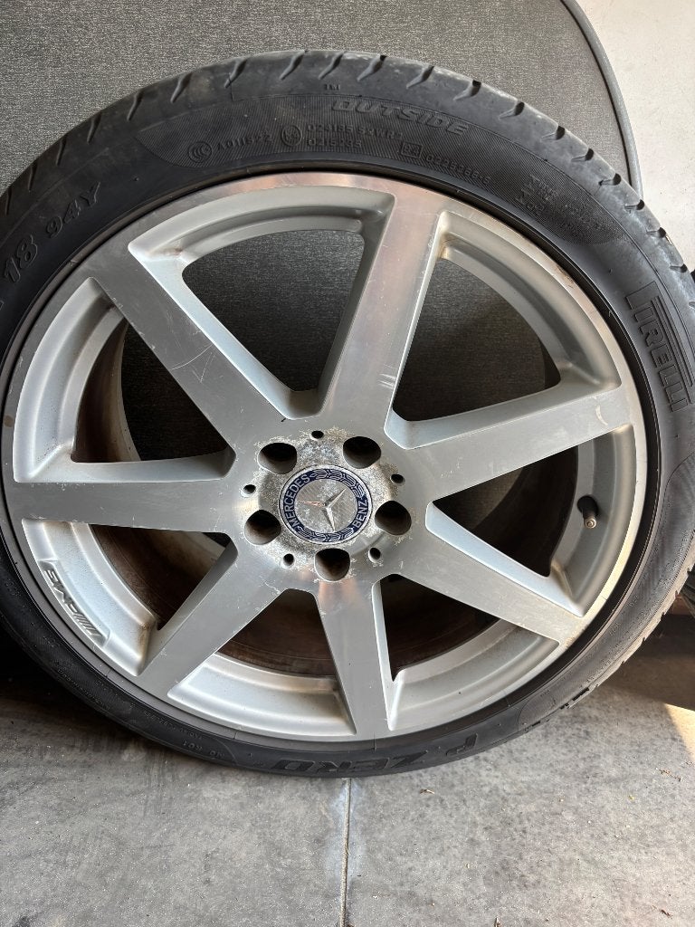Mercedes amg set velgen 18inch + zomerbanden 4, Ophalen, 18 inch, Gebruikt, Velg(en)