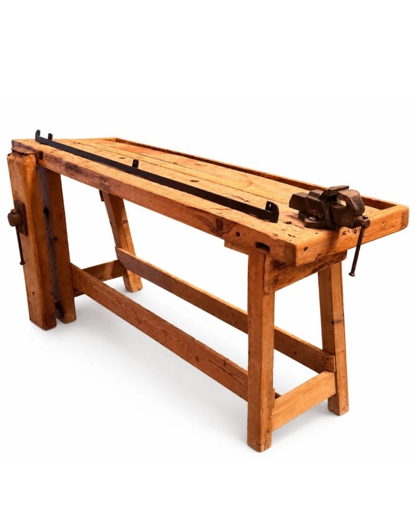 Ancien établi en bois/table de travail, Enlèvement