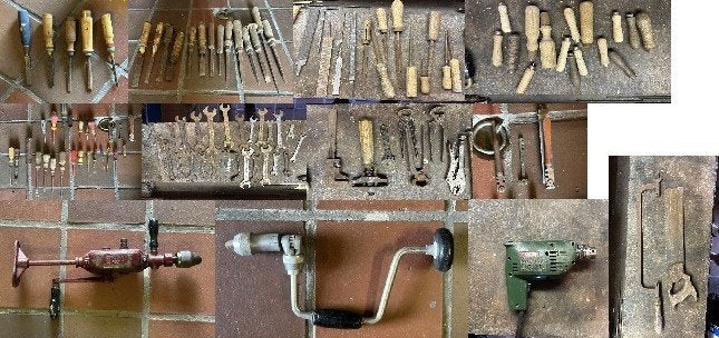 outils à main +/- 110 pièces, Bricolage & Construction, Enlèvement, Utilisé, Bosch