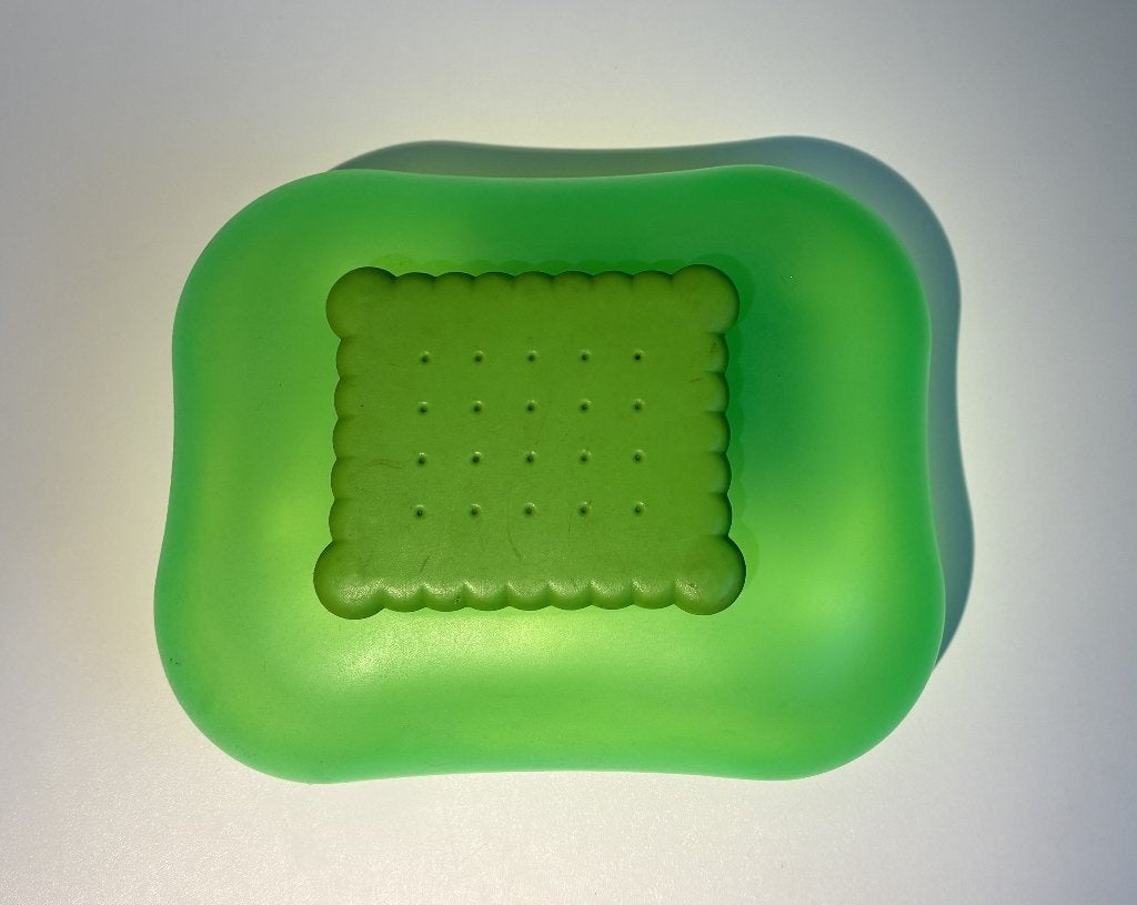 Alessi Mary Biscuit – Koekjestrommel groen transparant, Ophalen, Kunststof, Zo goed als nieuw, Alessi