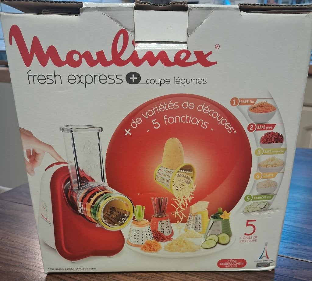 Moulinex Fresh Express+ - Coupe Légumes, Enlèvement ou Envoi, Comme neuf, Électrique