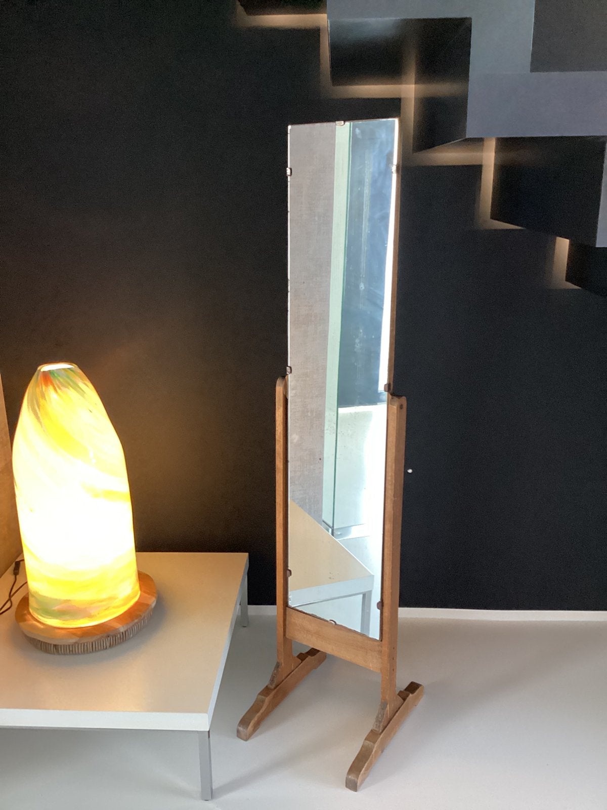 Miroir antique sur toute la longueur, Maison & Meubles, Enlèvement, Utilisé