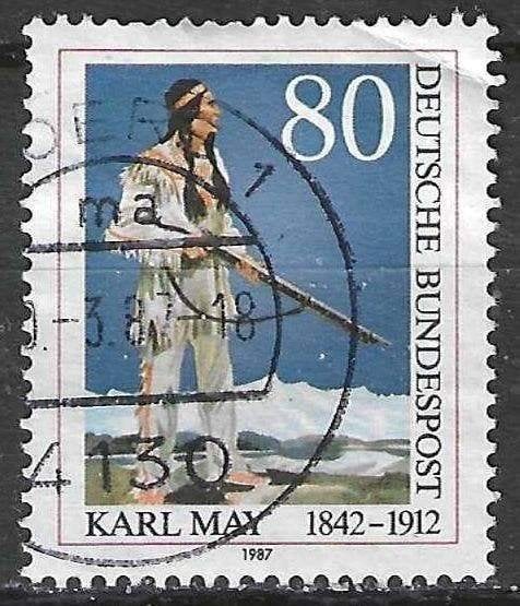 Allemagne Bundespost 1987 - Yvert 1146 - Karl May (ST), Envoi, Affranchi