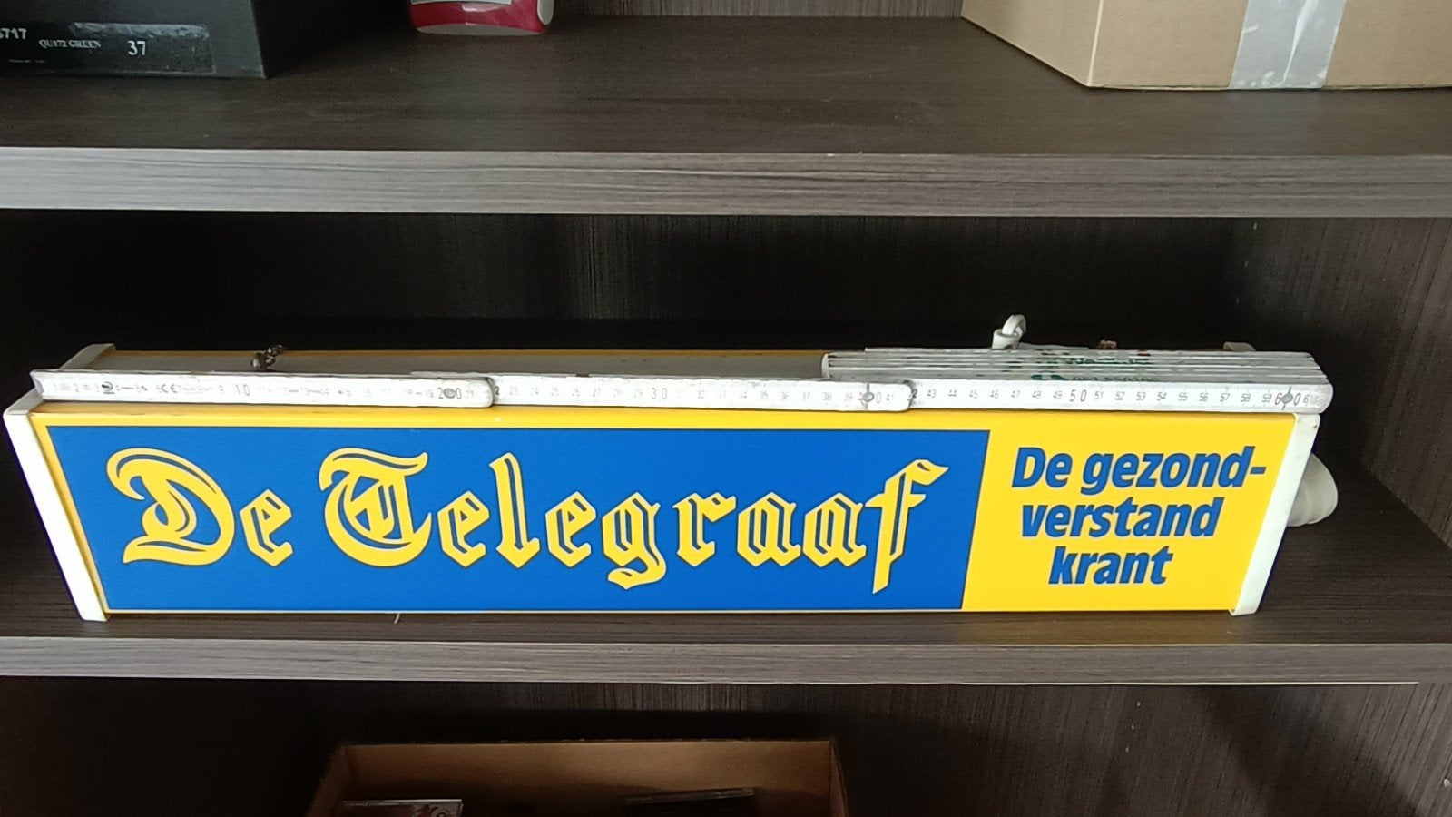 Lichreclame De Telegraaf, Verzamelen, Merken en Reclamevoorwerpen, Ophalen, Zo goed als nieuw, Lichtbak of (neon) lamp