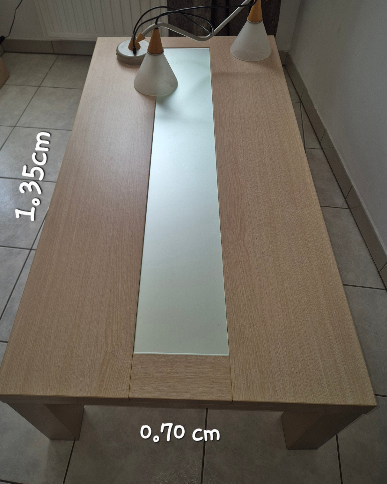 salontafel + grote spiegel + gratis een hanglamp, Huis en Inrichting, Ophalen, Zo goed als nieuw, Overige houtsoorten, Modern