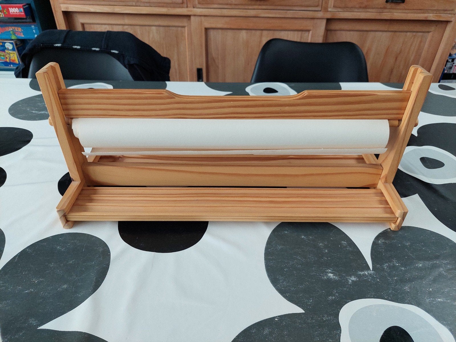 Houten rol voor tekenpapier Ikea, Ophalen