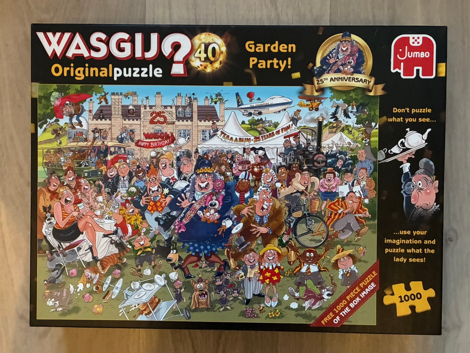 Dubbele Wasgij puzzel 2x1000 stukjes, Ophalen, 500 t/m 1500 stukjes, Zo goed als nieuw, Legpuzzel