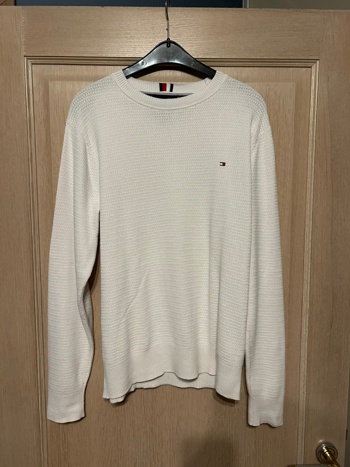 Tommy Hilfiger witte pull maat M, Kleding | Heren, Truien en Vesten, Ophalen of Verzenden, Zo goed als nieuw, Maat 48/50 (M)