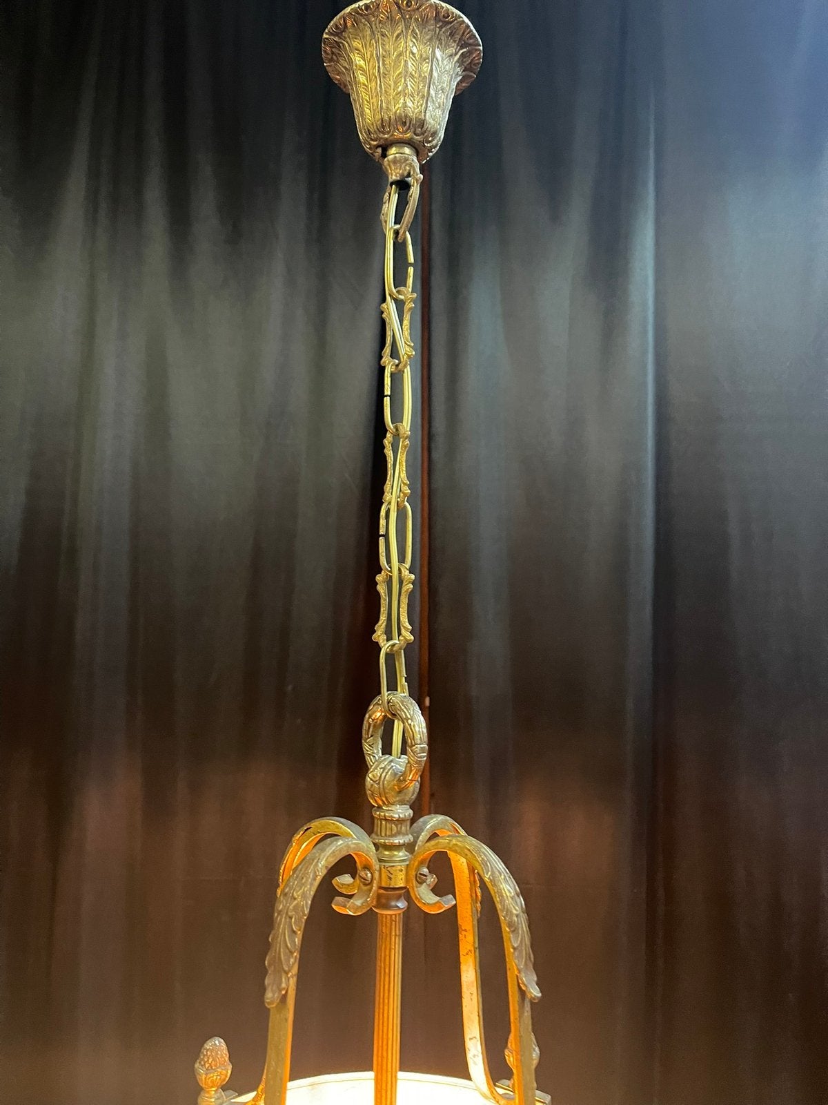 Zeldzame Bronzen lantaarn met kristal !, Antiek en Kunst, Ophalen