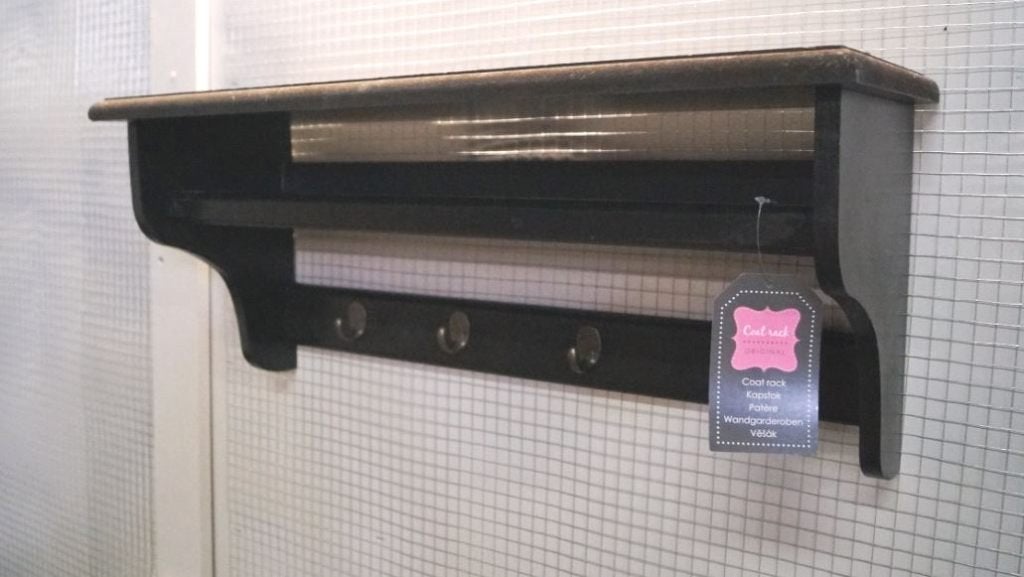 Nouveau porte-manteau noir cool L 60 H 25 D 21, Neuf, Enlèvement ou Envoi, Moins de 100 cm, Portemanteau mural