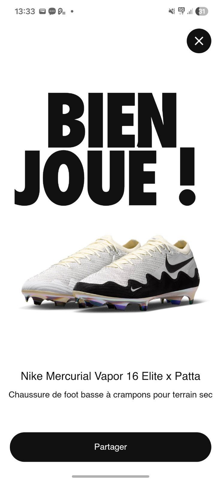 nike patta 42, Neuf, Enlèvement ou Envoi, Nike, Blanc