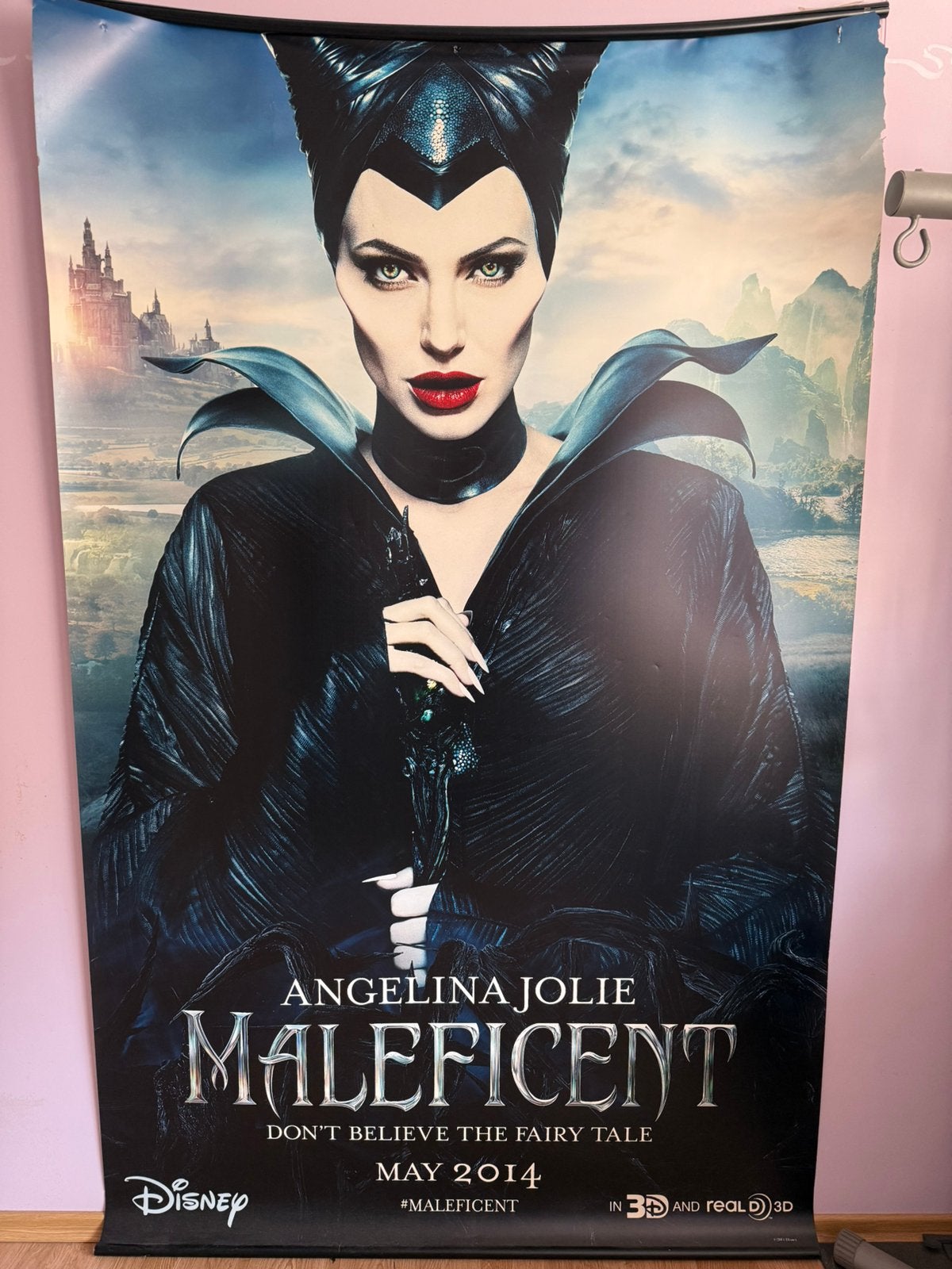 Originele Grote Vinyl Bioscoop Banner - Disney Maleficent, Verzamelen, Ophalen, Deurposter of groter, Film en Tv, Rechthoekig Staand