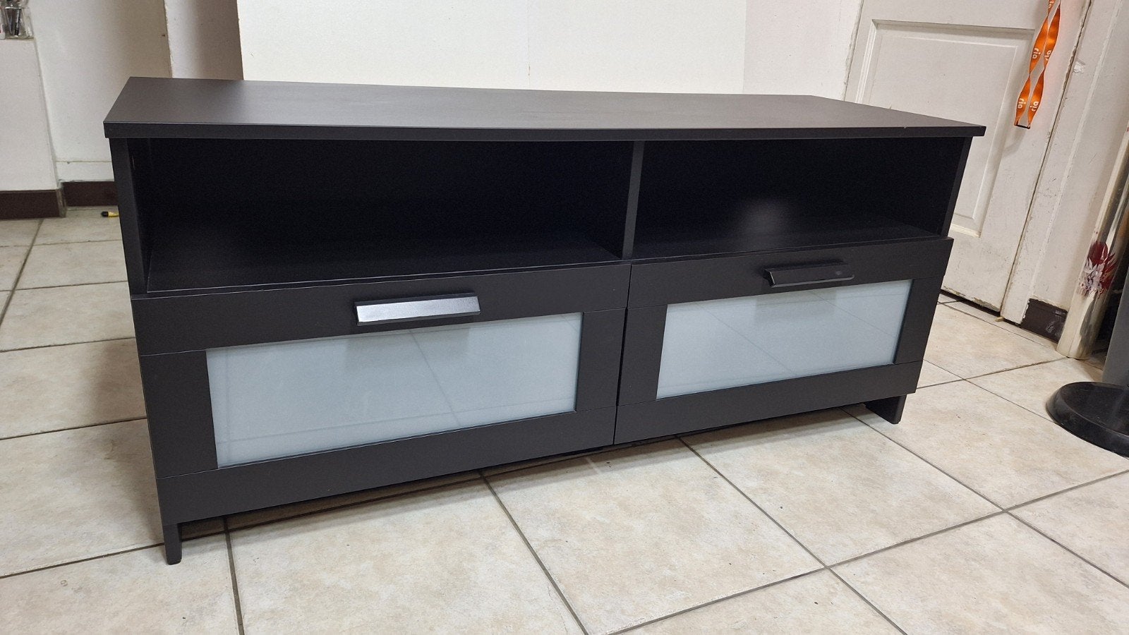 Brimnes Ikea zwart tv-meubel met 2 laden, Huis en Inrichting, Kasten |Televisiemeubels, Ophalen