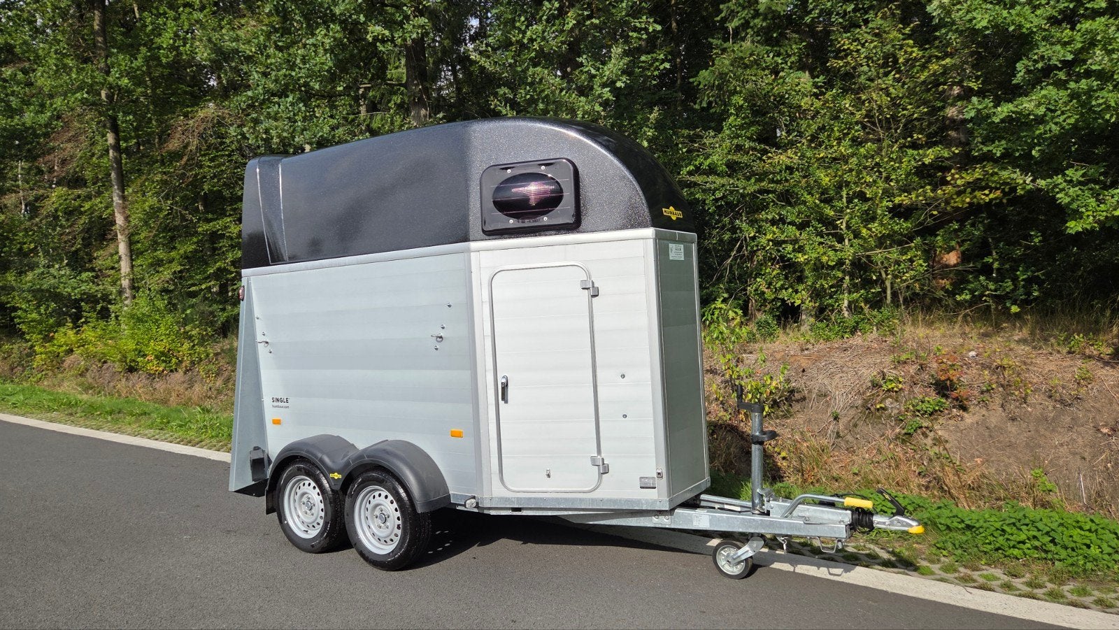 Humbaur Single Alu 1,5 paardentrailer, Enlèvement, Comme neuf, Aluminium, Remorque 1½ cheval
