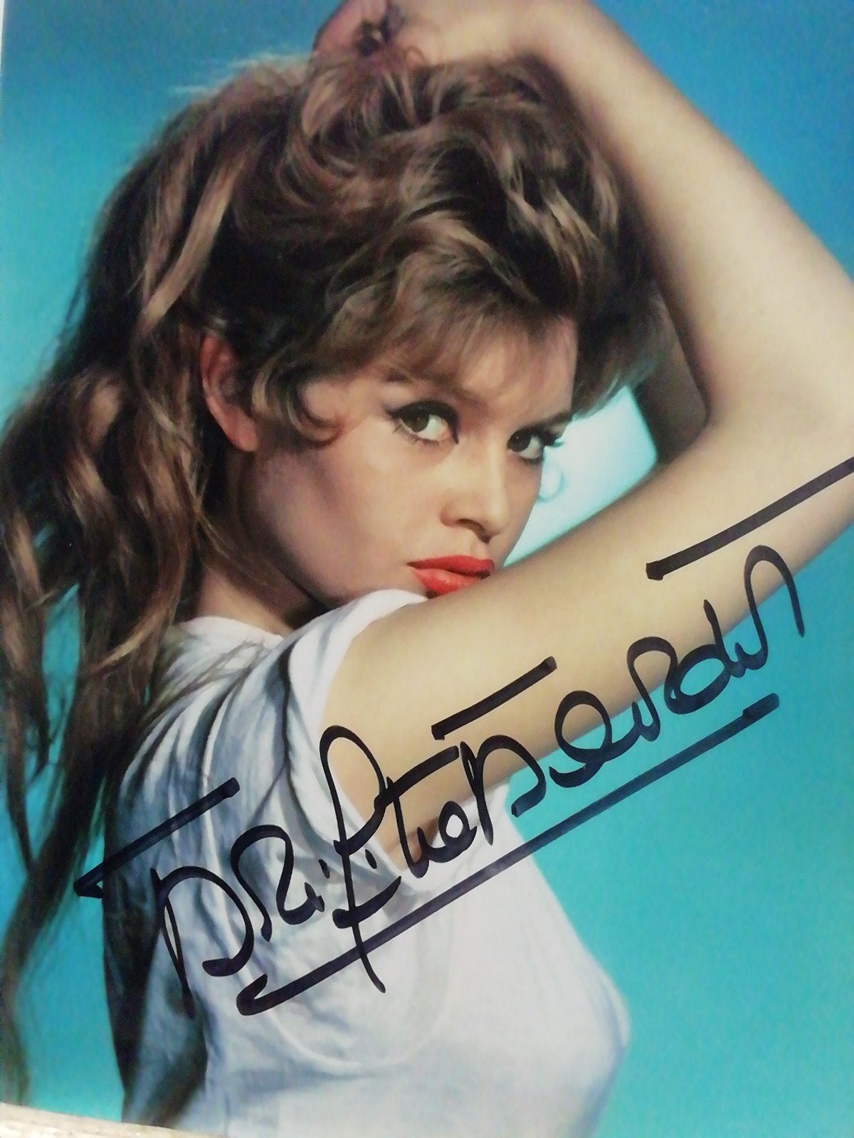 Brigitte Bardot met originele handtekening, Collections, Musique, Artistes & Célébrités, Enlèvement ou Envoi