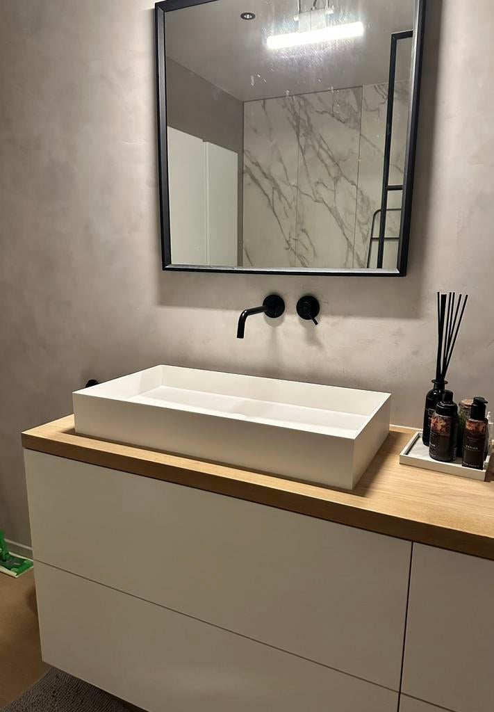 Lavobo solid surface rechthoekig wit, 25 à 50 cm, Lavabo ou Évier, Moins de 100 cm, Comme neuf