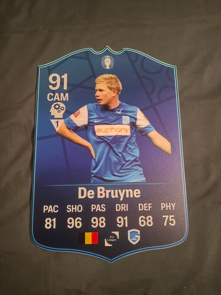 Voetbalkaartje (37cmx25cm) - Kevin De Bruyne / KRC Genk, Hobby en Vrije tijd, Ophalen, Zo goed als nieuw, Plaatje