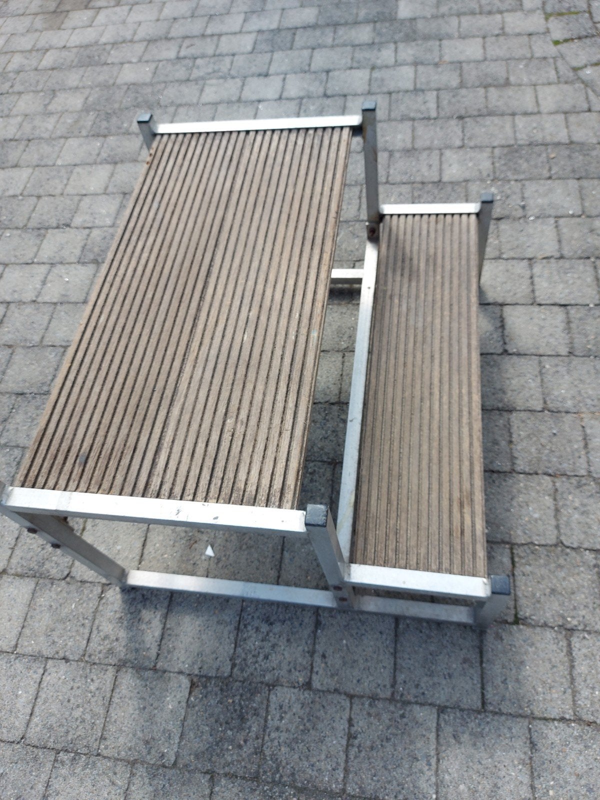 solide aluminium caravantrap met bankirai treden, Caravanes & Camping, Enlèvement, Utilisé