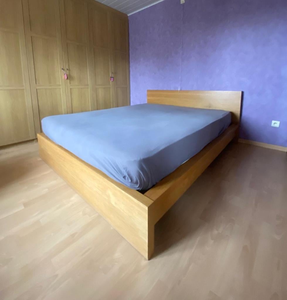Bed 1m60 incl 2 lattenbodems, Huis en Inrichting, Ophalen, Gebruikt, Tweepersoons, 160 cm