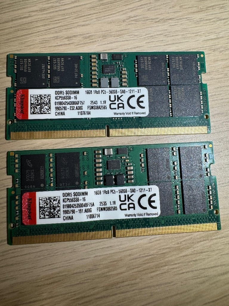 Kingston – KCP556SS8-16 2X16GB RAM DDR5, Informatique & Logiciels, 32 GB, Comme neuf, Enlèvement, DDR5