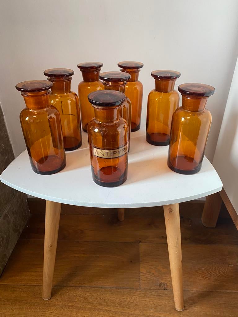 Set van 8 apothekersflessen, Antiek en Kunst, Ophalen of Verzenden