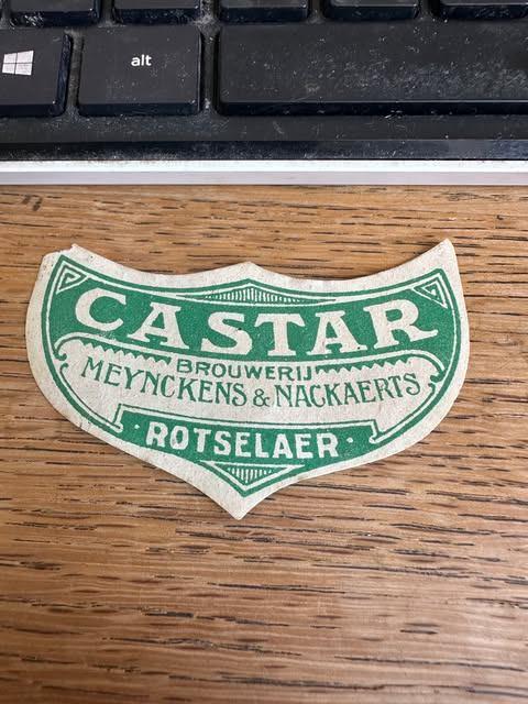 Castar label etiket brouwerij Meynckens  Nackaerts Rotselaer, Ophalen of Verzenden, Overige merken