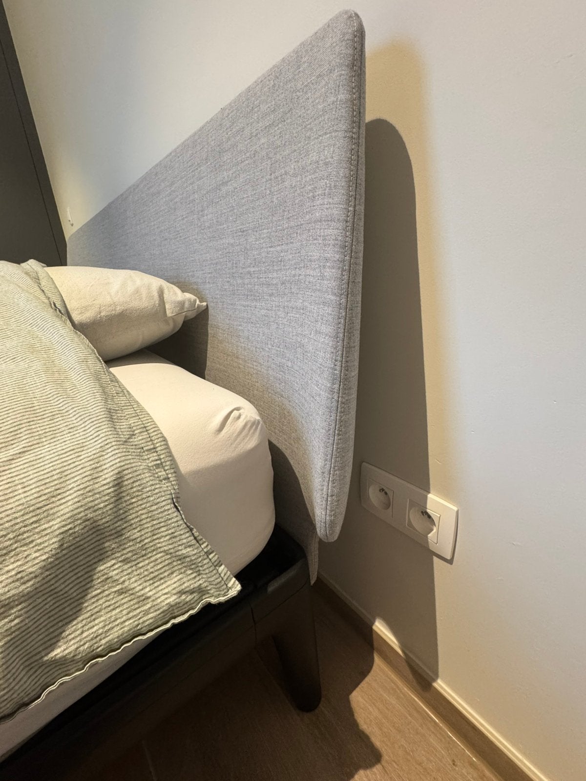 Tête de lit Auping Essential, lit de 2 m, Enlèvement, Comme neuf, Gris, Tissu