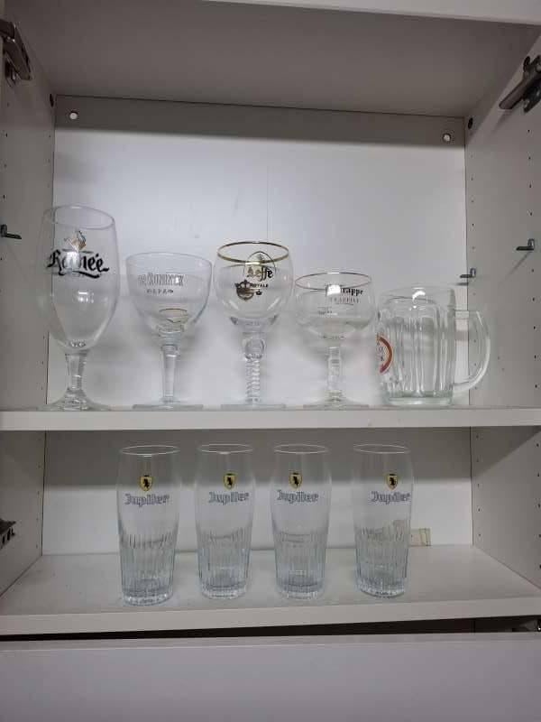 Bierglazen15+6borrelglazen+4ronde glazen+4koffietassen, 4eur, Ophalen, Zo goed als nieuw, Overige typen