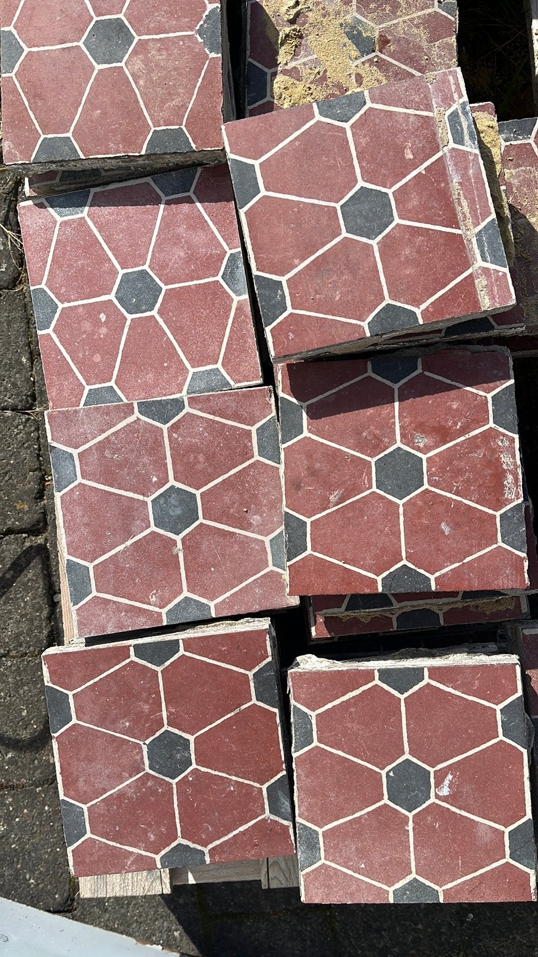 Vintage cementtegels, Doe-het-zelf en Bouw, Ophalen, Overige materialen, Gebruikt, Minder dan 20 cm