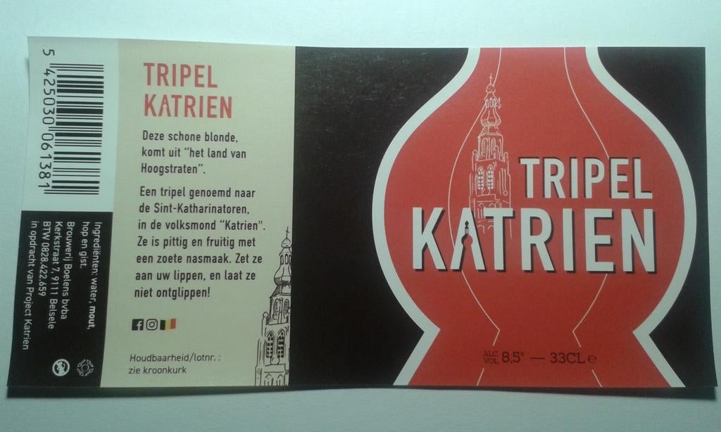 Étiquette de bière « Katrien » (br. Boelens), Enlèvement ou Envoi, Neuf