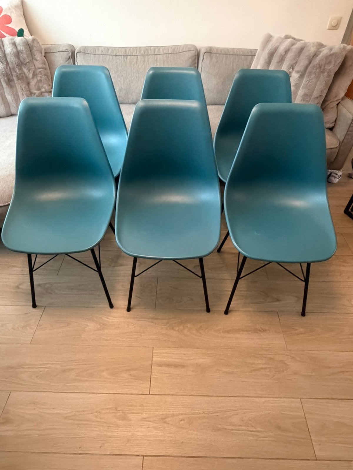 Chaises scandinave turquoise, Maison & Meubles, Enlèvement, Comme neuf, Une