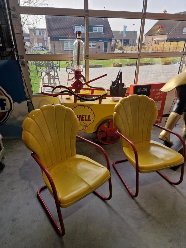 Chaises de jardin en métal Shell 50 ans, Enlèvement, Utilisé, Ustensile