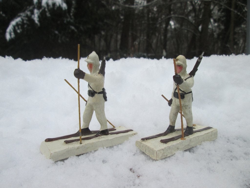 Elastolin Durso Lineol Soldaten op skies winteruniform TOP, Verzamelen, Ophalen of Verzenden