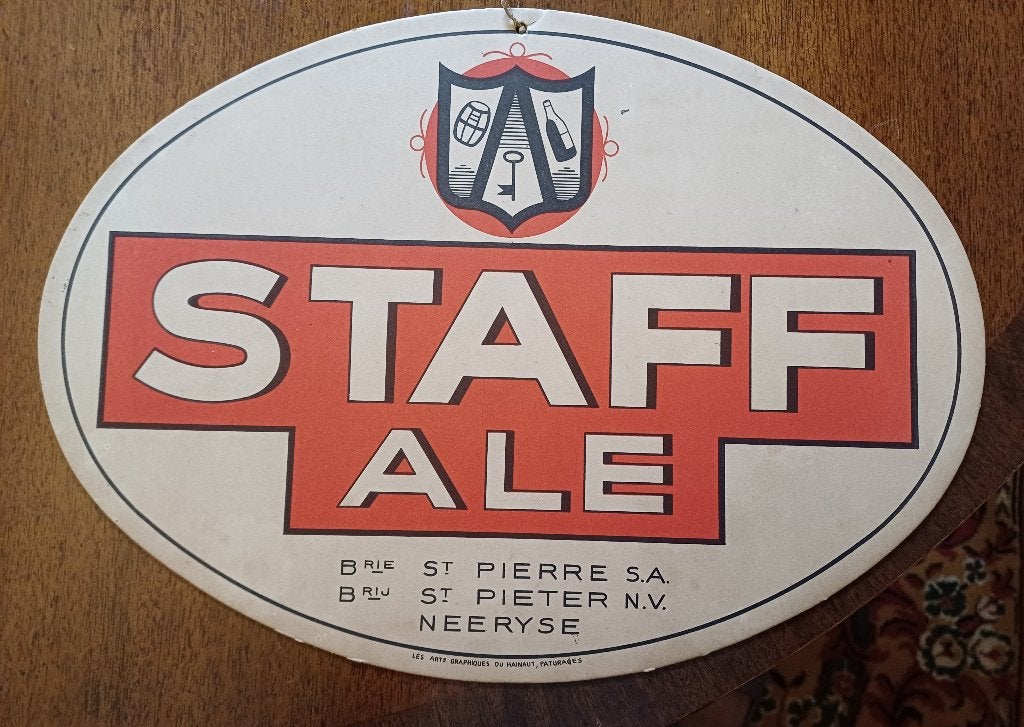 Staff Ale brouwerij St Pierre Neerijse - karton, Ophalen of Verzenden