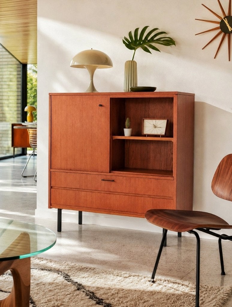 Prachtige vintage teakhouten kast, Huis en Inrichting, Ophalen, Met deur(en), Teakhout, Zo goed als nieuw