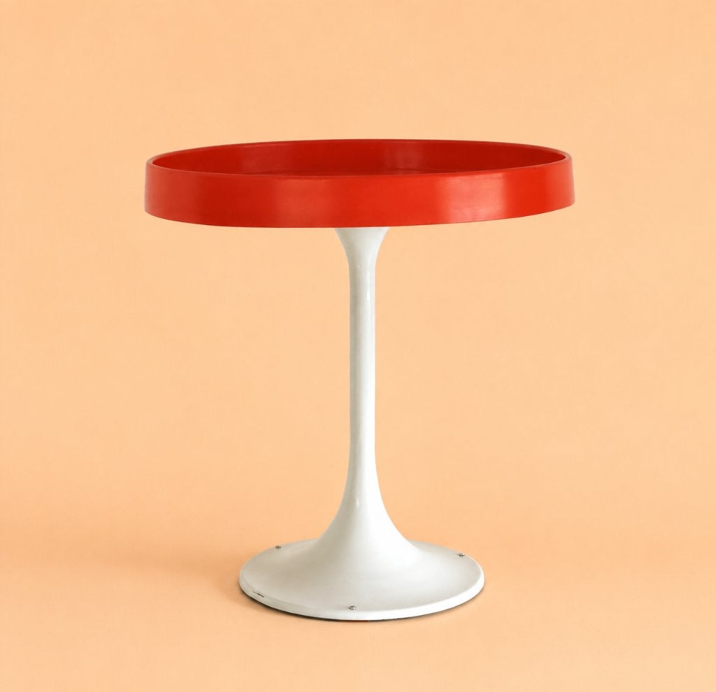 Vintage oranje Space Age-tulip bijzettafel uit de jaren 60, Ophalen, Huis en Inrichting