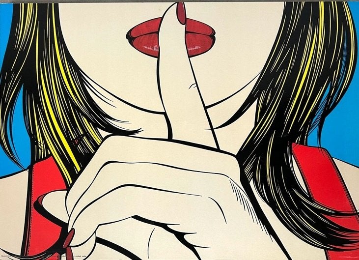 Ssshht! Vintage Wall Art in Pop Art style - As good as new!!, Ophalen, Meerkleurig, Wanddecoratie, 50 cm