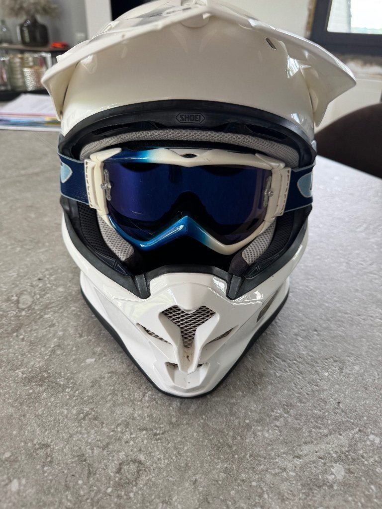 Casque motocross/enduro Shoei VFX-W Blanc – Très bon état, Motoren, Ophalen, Shoei, Tweedehands, XXL