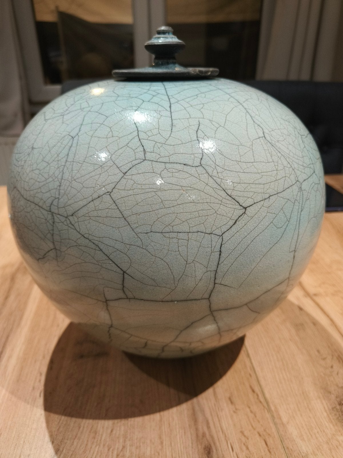 raku dekselpot van Mieke Selleslagh, Antiek en Kunst, Ophalen