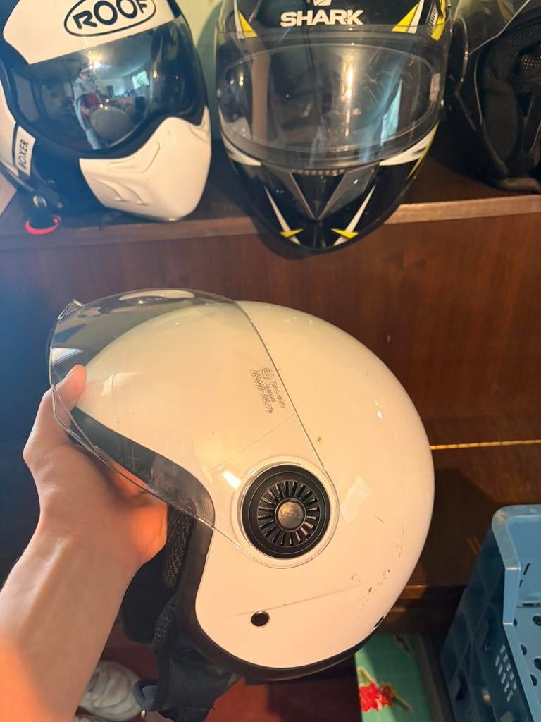 Witte VITO brommer helm, Fietsen en Brommers, Ophalen, Gebruikt, Extra large of groter