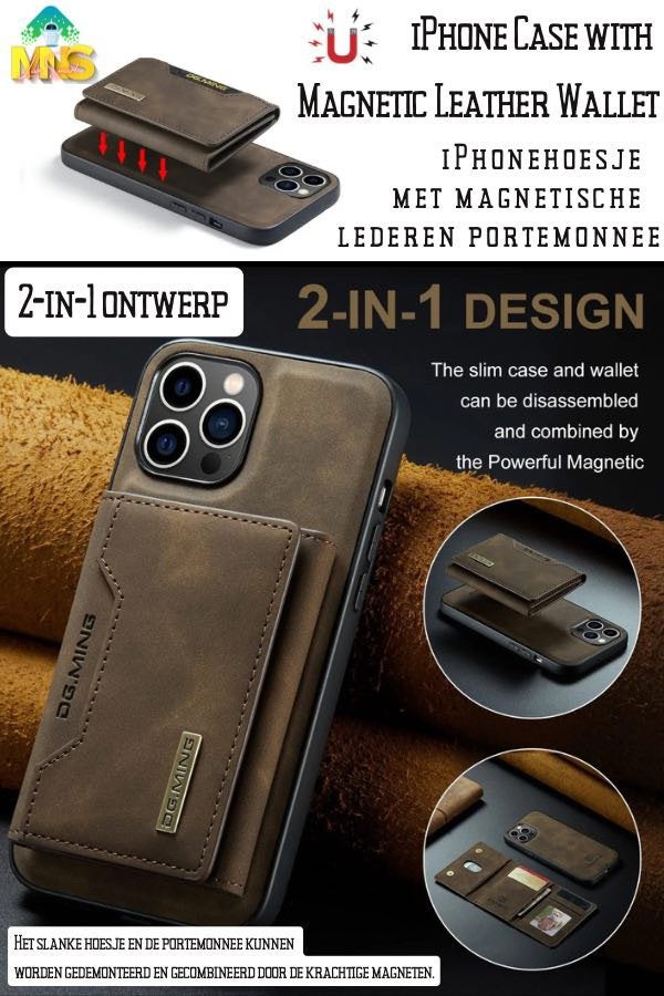Magnetisch portemonnee-telefoonhoesje voor iPhone, Ophalen of Verzenden, Nieuw