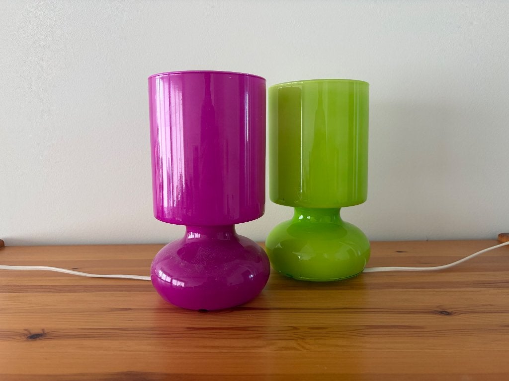 2 lampes Ikea Lykta, Lampe d'ambiance, 25 cm, Comme neuf, Verre