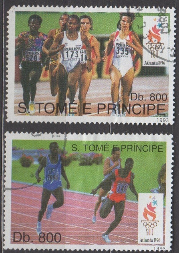 Sao Tomé e Principe - O.S. Atlanta 1996, Timbres & Monnaies, Enlèvement ou Envoi, Affranchi