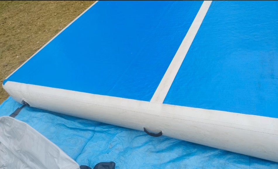 Airtrack 5x6m, Sport en Fitness, Turnen, Ophalen, Gebruikt, Blauw, Materiaal