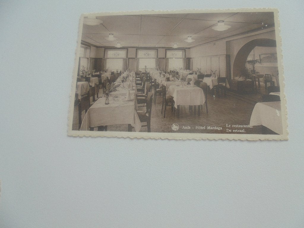 asch- hotel mardaga -de eetzaal, Ophalen of Verzenden, 1940 tot 1960, Ongelopen, Limburg