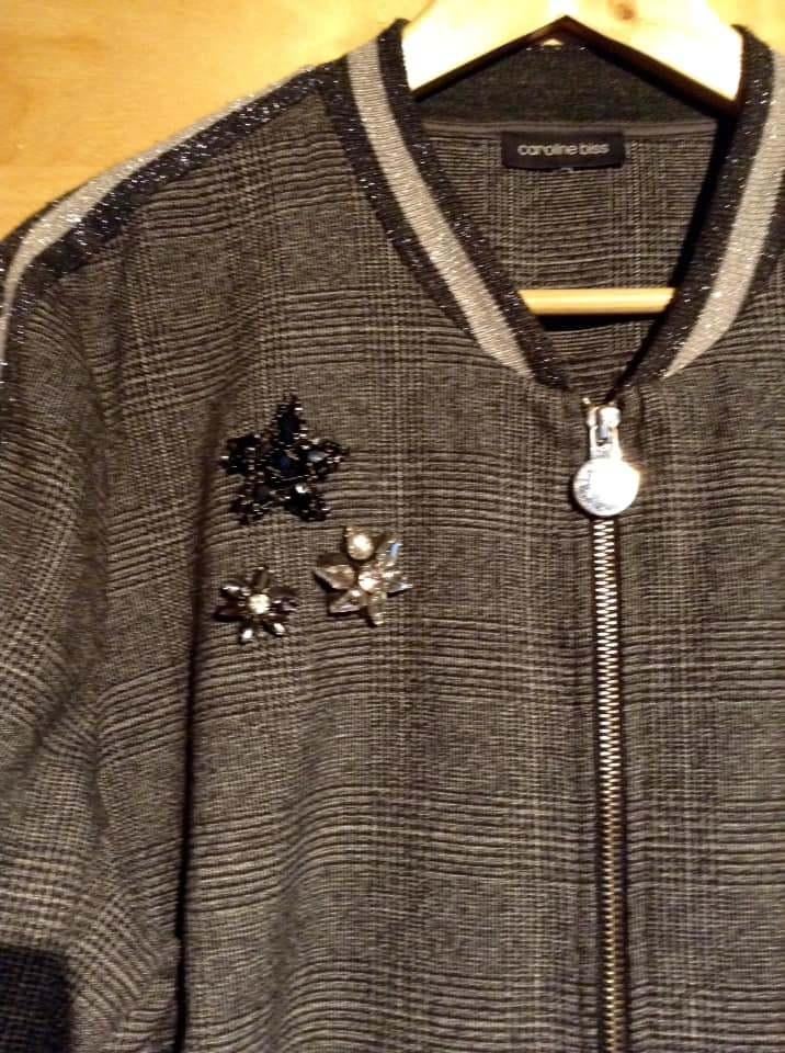Caroline Biss 42/XL geruite grijze jumpsuit, Kleding | Dames, Ophalen of Verzenden, Zo goed als nieuw, Maat 46/48 (XL) of groter